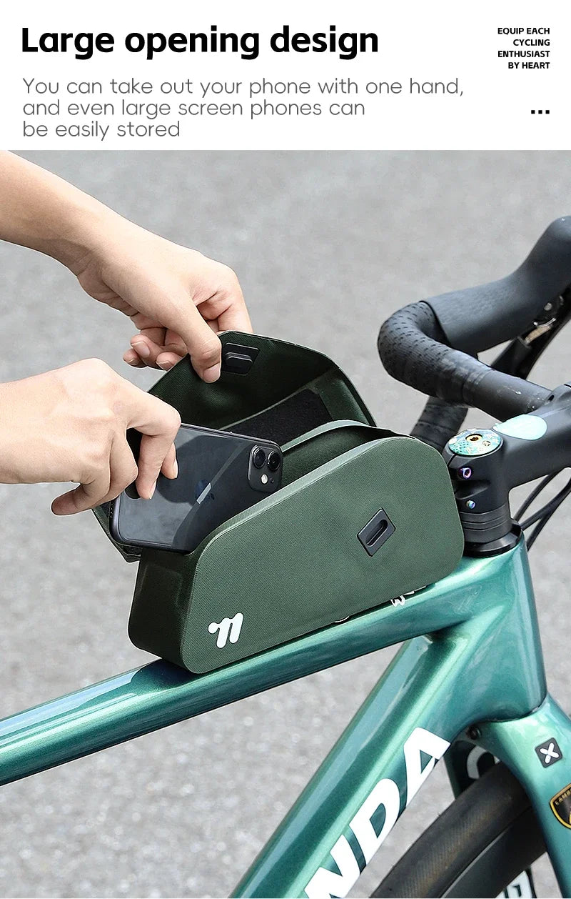 WEST BIKING Waterproof Bicycle Top Tube Bag Lightweight Bike Frame Pack Durable Cycling Storage Bag for Mountain and Road Bikes