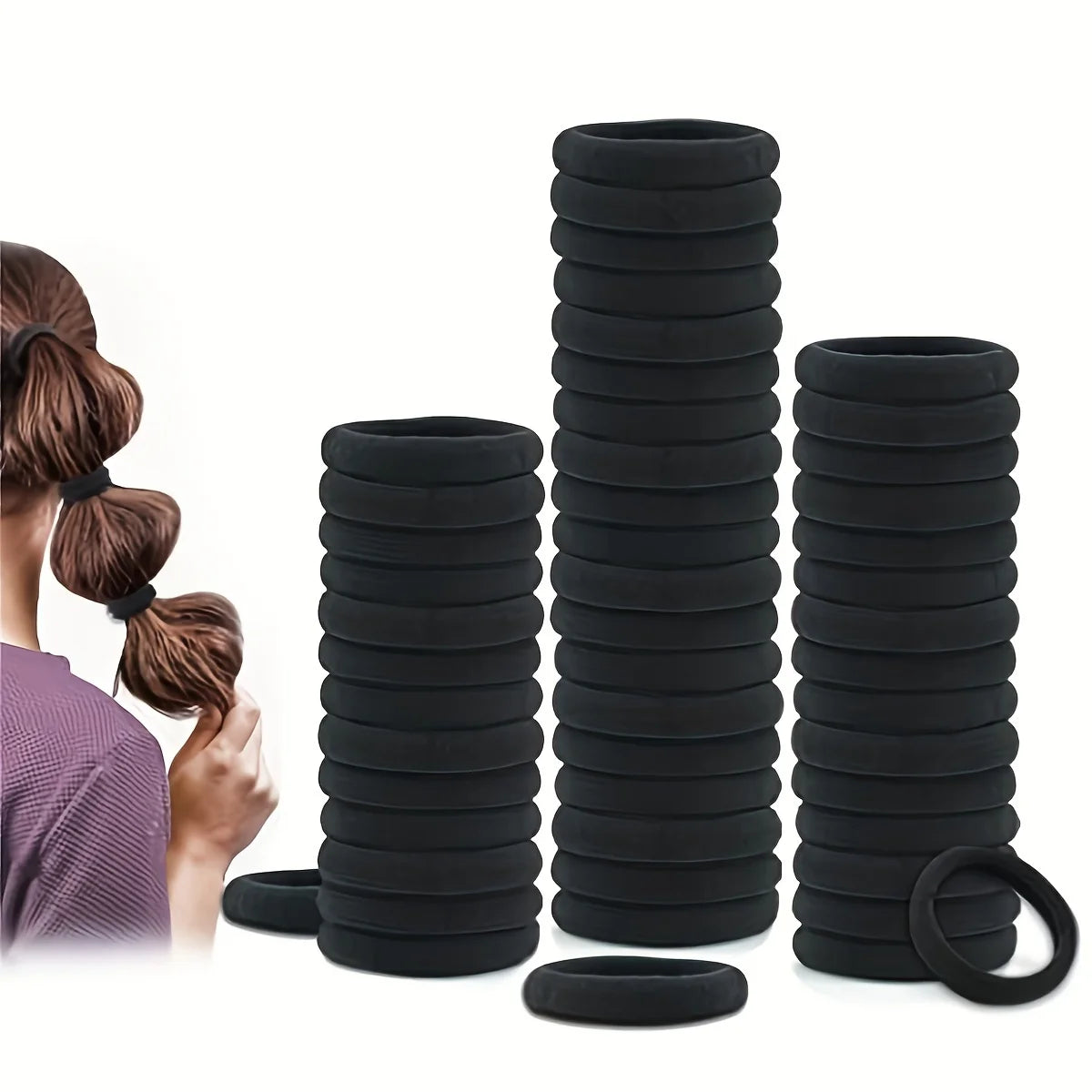 50-Piece Premium Elastic Hair Bands