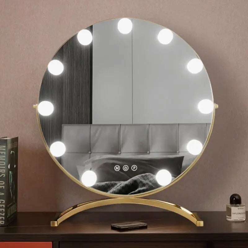 Makeup Mirror with Lights Lighted Cosmetic Vanity Mirror with Led Bulbs for Dressing Bedroom Tabletop Best Gifts for girl women