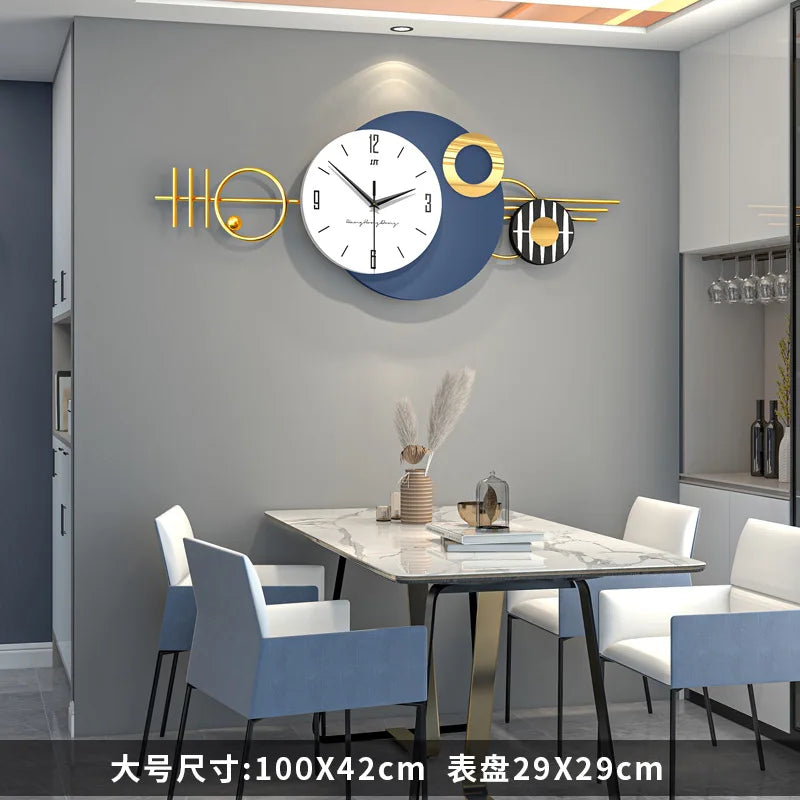 Nordic Luxury Wall Clock Creative Modern Living Room Decor Silent Scandinavian Dining Room Wall Art Clock