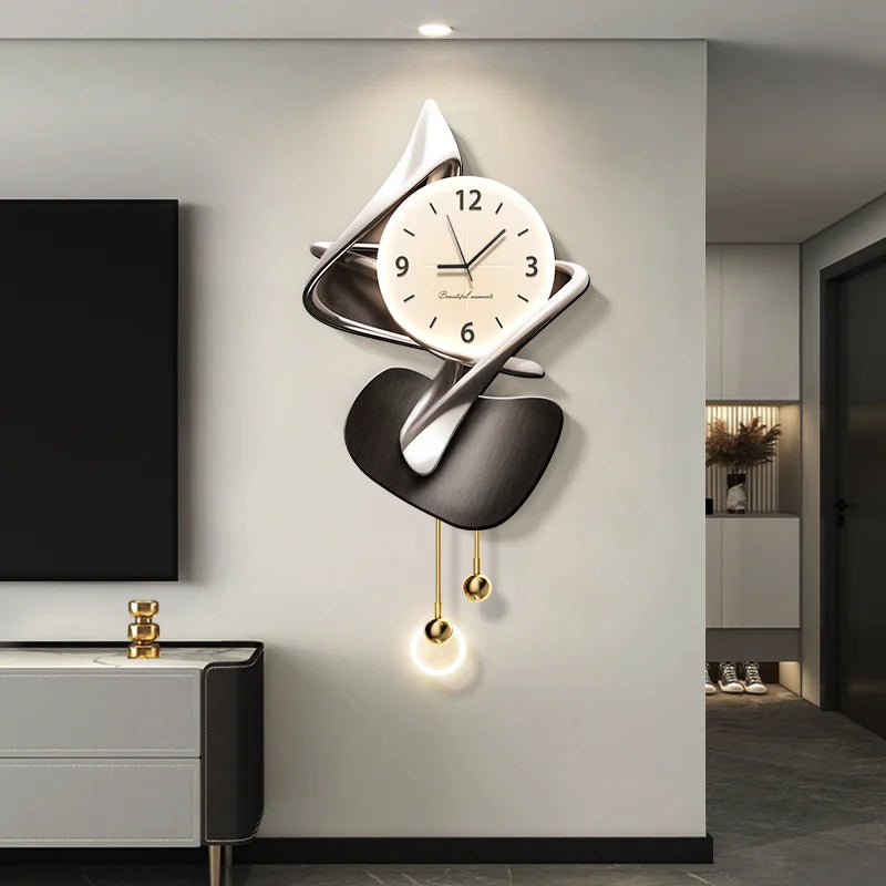 Light Luxury Living Room Decoration Clock High-End Digital Wall Clock Modern Art Home Decor Hanging Painting Wall Watch Mute