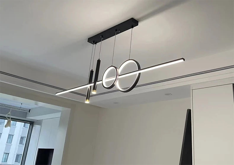 Modern Dining Room Pendant Light LED Smart Remote Control Dining Table Hanging Lamp Luxury Lustre Home Indoor Decor Chandelier