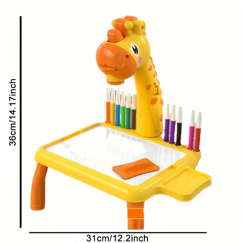 Children led projector drawing table toy painting set table educational board learning tools painting toys for children