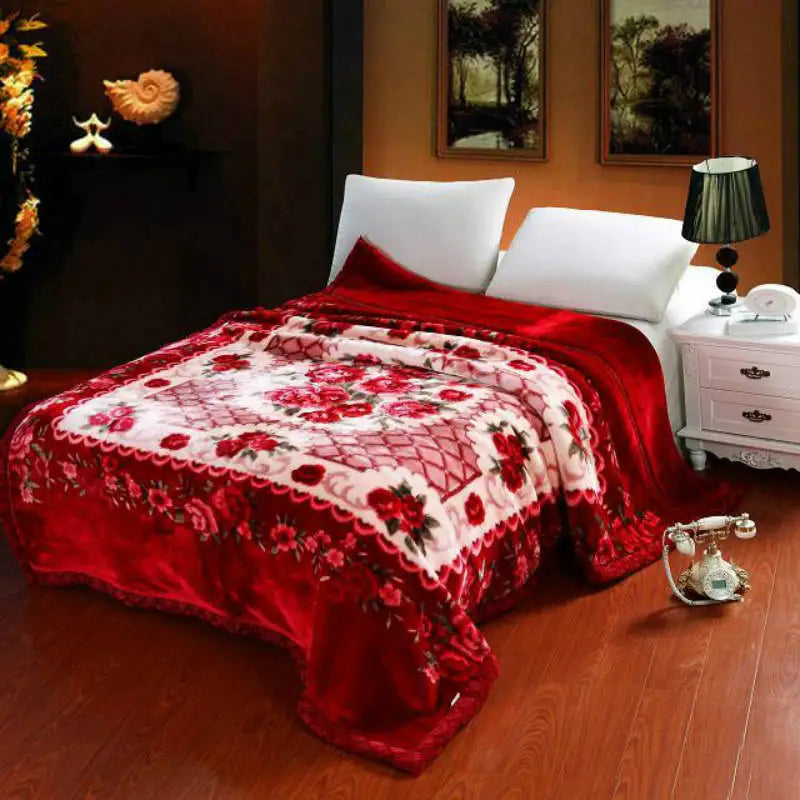 Super Soft Warm Fluffy Weighted Blanket Double Layer Raschel Mink Blanket For Double Bed Winter Bedspread Thick Blanket