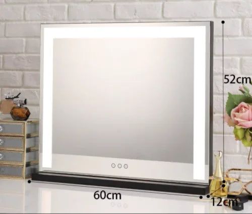 Large Vanity Mirror with Lights Lighted Makeup Mirrors with Dimmable LED Strips Tabletop for Women Dressing Room Bedroom