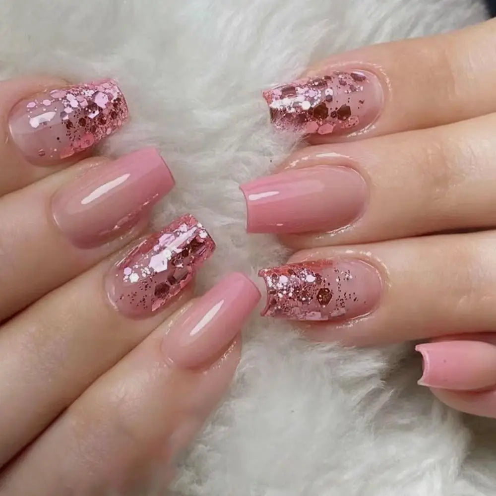 24PCS waterproof French Ombre Press-On Nails