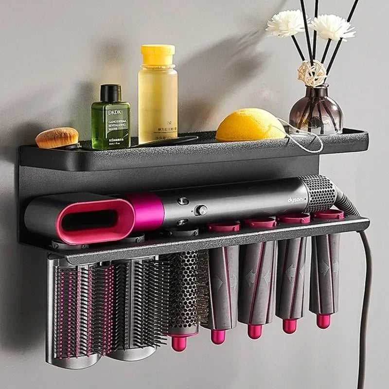 Wall Hairdryer Holder Dyson Airwrap Storage Shelf Makeup Storage Rack Dryer Hair Curler Stand Bathroom Organizer Home Accessory