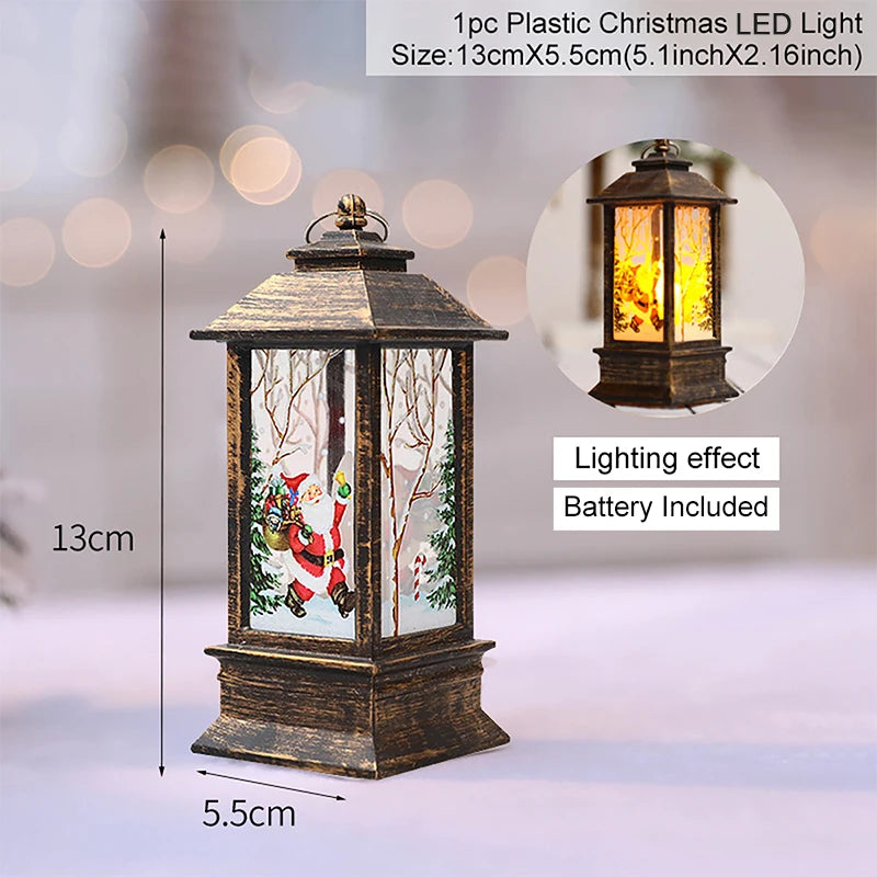 Christmas Lantern Light Merry Christmas Decorations for Home 2025 Christmas Tree Ornaments Xmas Gifts New Year 2026