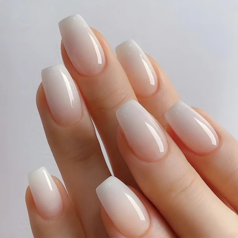 24PCS waterproof French Ombre Press-On Nails