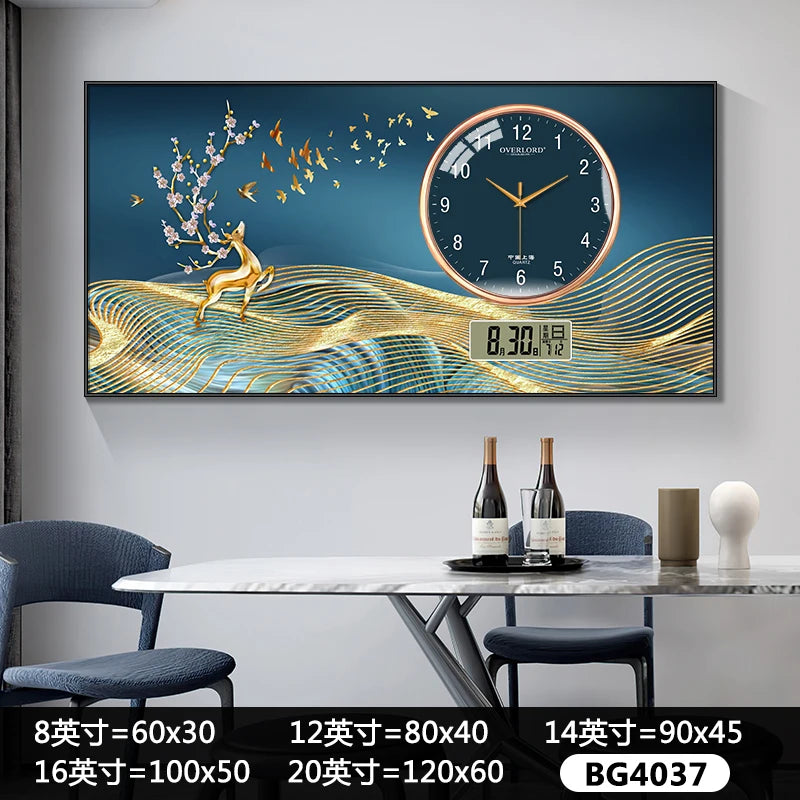Modern light luxury perpetual calendar electronic clock wall clock living room decorative painting table wall clock