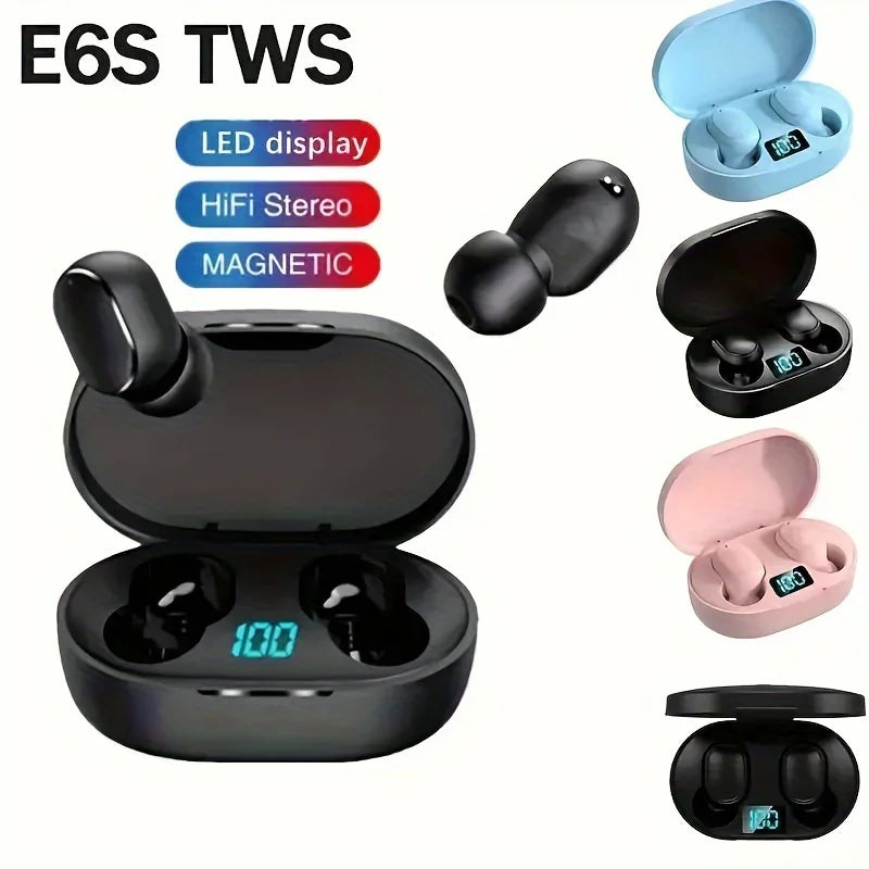 E6S Wireless  Noise Cancelling Bluetooth Earphones With Microphone