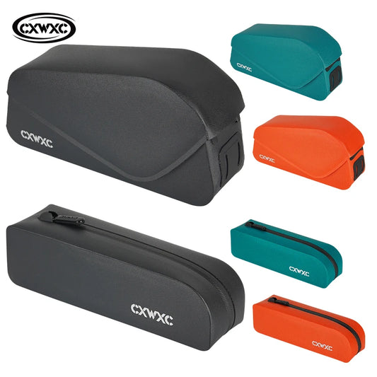 CXWXC Bicycle Magnetic Lid Top Tube Bag With Bolts Mounted & Straps Two Way Install MTB Road Bike Waterproof Front Frame Bag