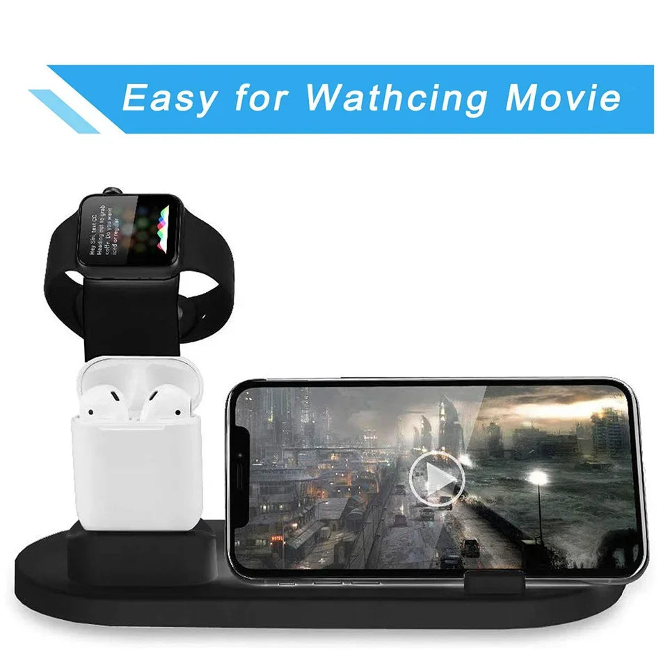 30W 7 in 1 Wireless Charger Stand Pad For iPhone 16 15 14 Pro Max Apple Watch Airpods Pro iWatch 8 7 Fast Charging Dock Station