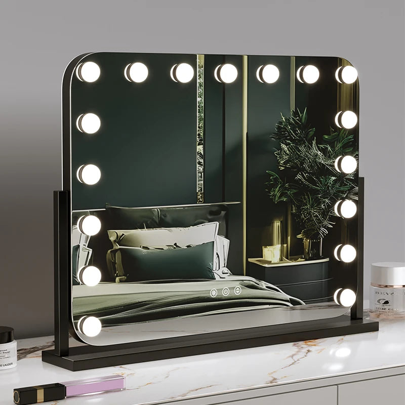 Vanity Mirror with Lights 25.59''x21.25''Makeup Mirror with Lights Touch Screen with 3 Color Lighting Dimmable for Desk Tabletop