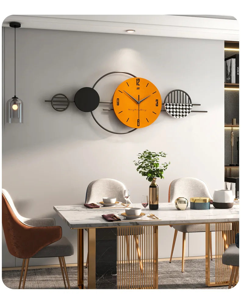 Nordic Luxury Wall Clock Creative Modern Living Room Decor Silent Scandinavian Dining Room Wall Art Clock