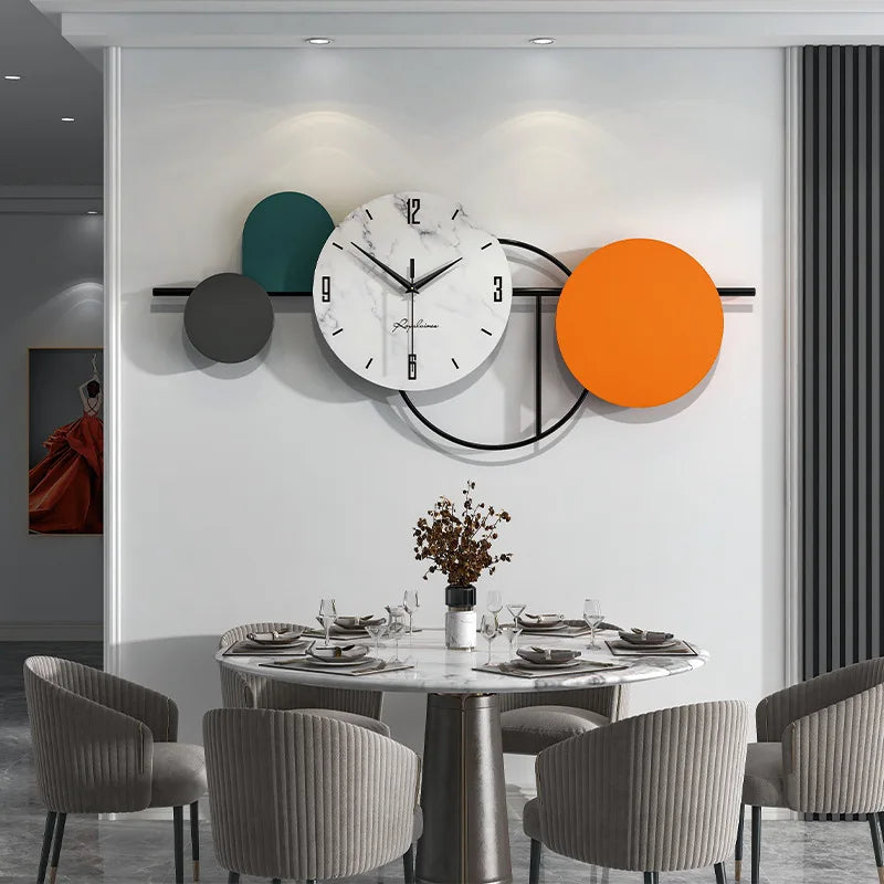 Nordic Luxury Wall Clock Creative Modern Living Room Decor Silent Scandinavian Dining Room Wall Art Clock