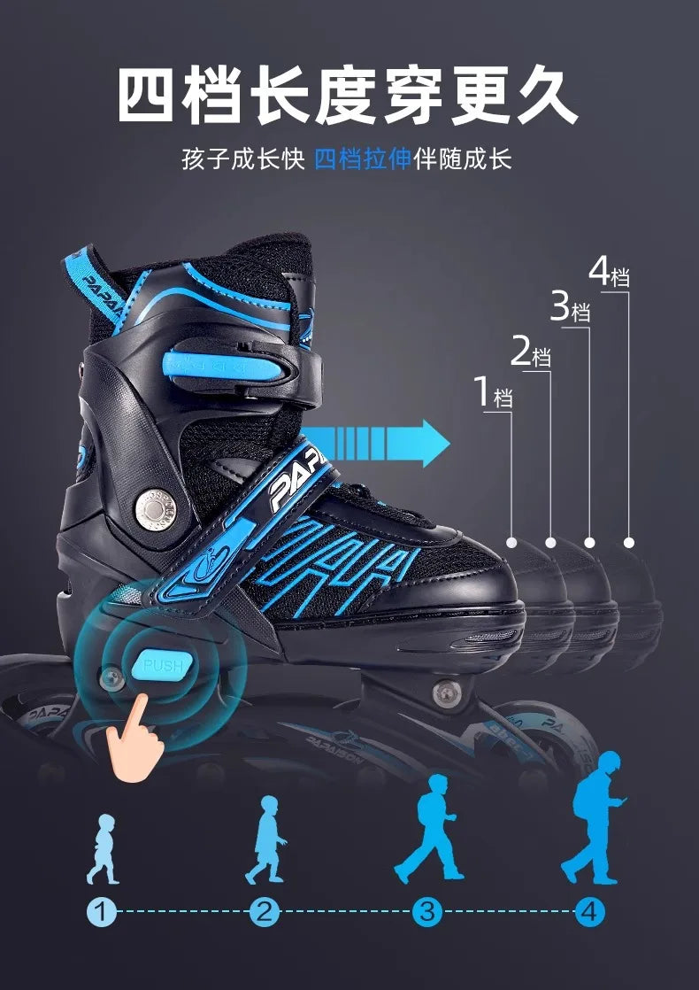 Adjustable Inline Roller Skate Shoes Professional Flashing Sliding Sneaker Outdoor Racing Speed Skating 4 Wheels Shoes Gifts