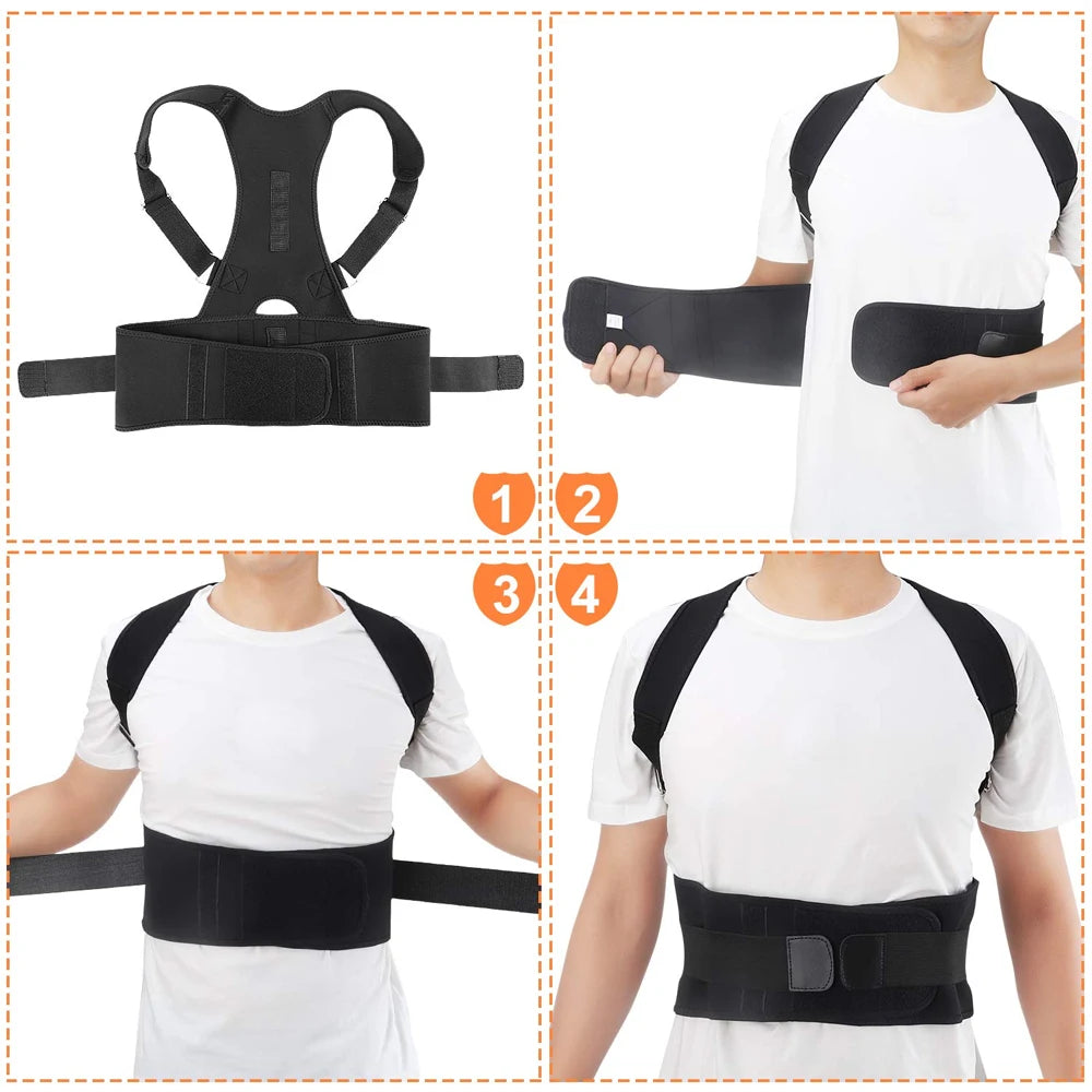 Top Adjustable Magnet Posture Corrector Back Corset Belt Straightener Brace Shoulder Corrector Lumbar Postura Braces Supports