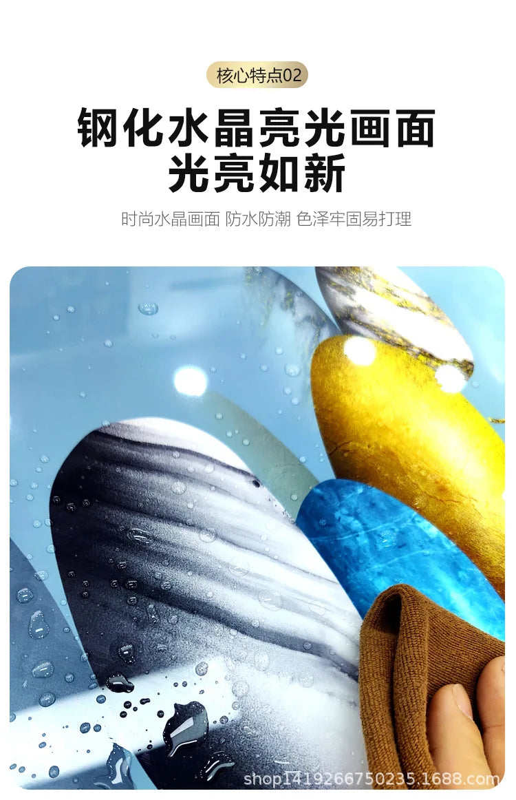 Simple modern fashion aluminum wall clock clock with temperature calendar clock