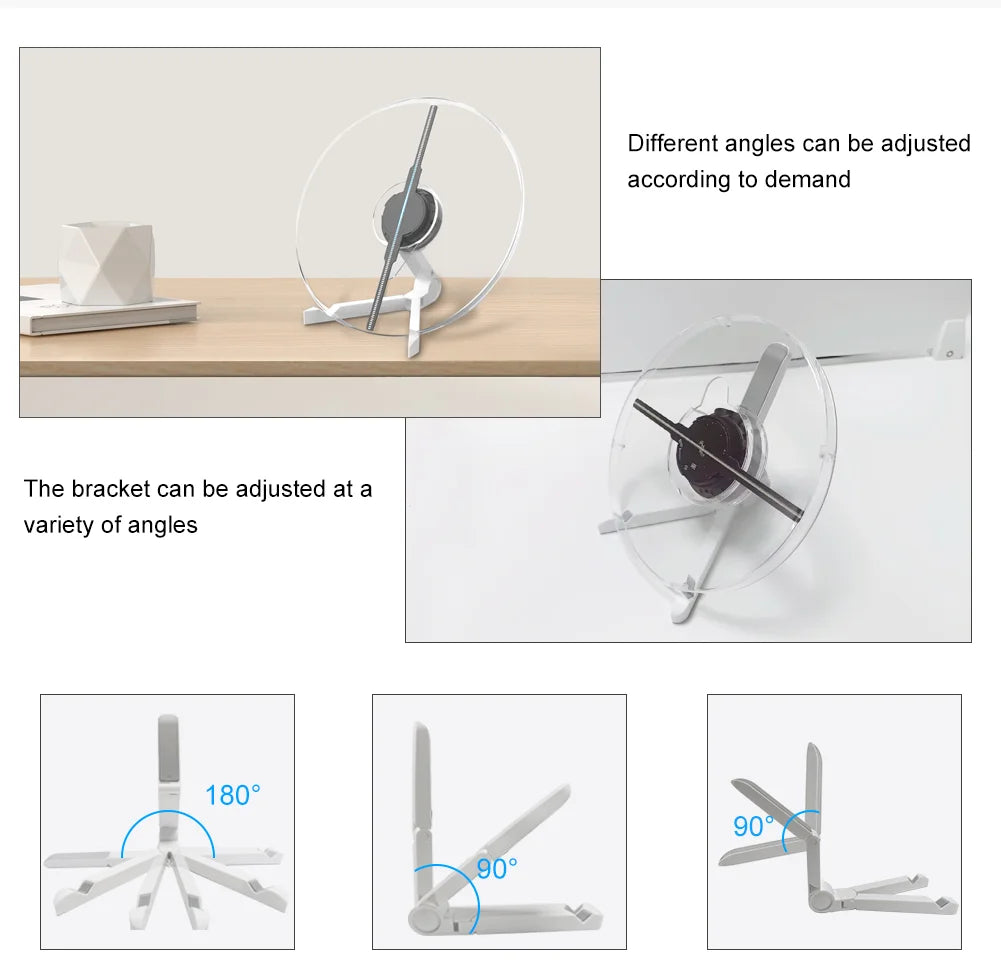 3D holographic fan screen rotating display air virtual stereoscopic imaging led projector wifi outdoor advertising machine