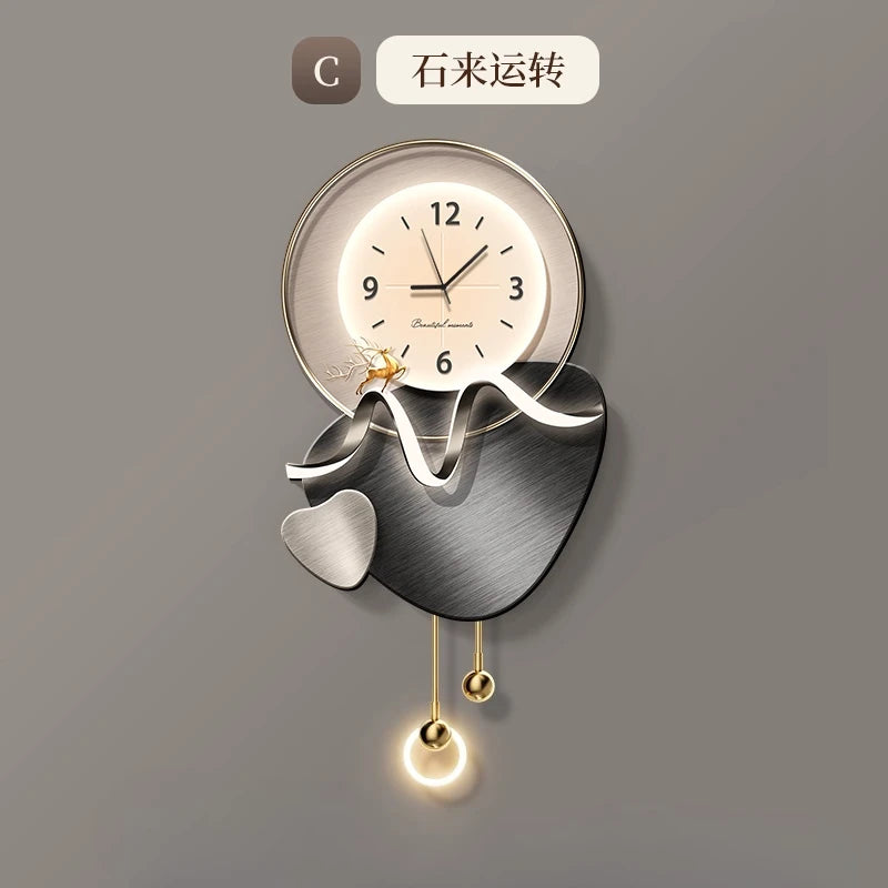 Light Luxury Living Room Decoration Clock High-End Digital Wall Clock Modern Art Home Decor Hanging Painting Wall Watch Mute