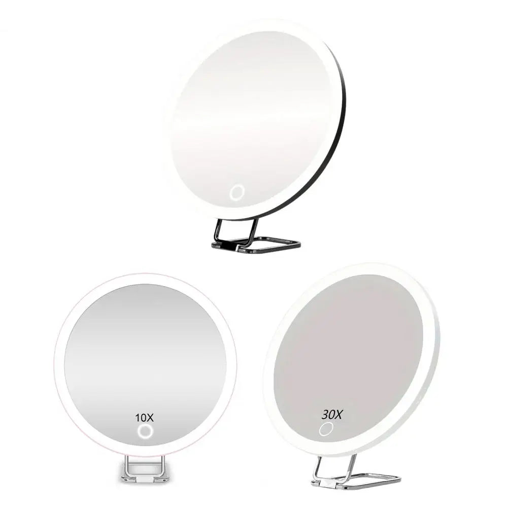 10/20/30X Magnifying Mirror With LED Light Tweezers 360 Degrees Rotary Wall Hanging Desktop Magnified Makeup Vanity Mirror Home