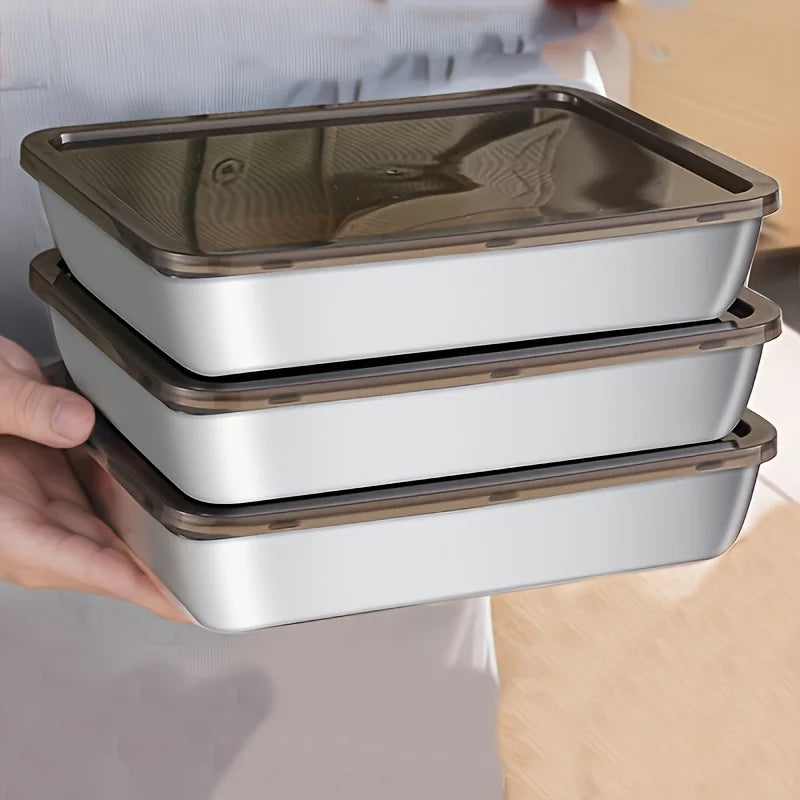 5pcs Stainless Steel Food Storage Set - Leak - Proof Lids, Durable & Easy , Sandwiches, Fruits - Great for Home, Parties