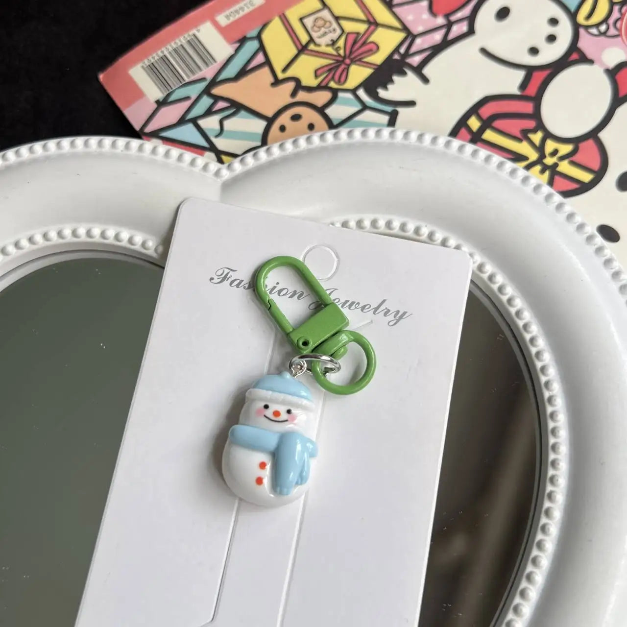 Cute Santa Claus Keychains Enamel Christmas Tree Wreath Keyrings Festival Gifts for Women Men Handbag Pendants