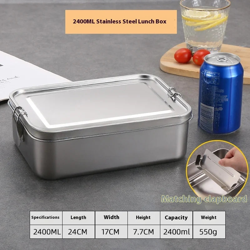 Stainless Steel Bento Box Metal Lunch Box Food Storage Containers with Lockable Clips Lunch Snack Boxes for Work,School