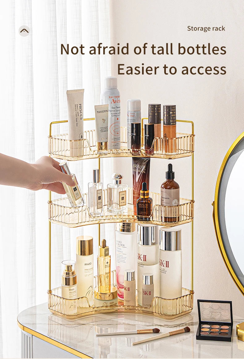 Makeup Storage Shelf Corner Bathroom Counter Organizer Bathroom Countertop Shelf Makeup Storage Clear Perfume Tray Holder