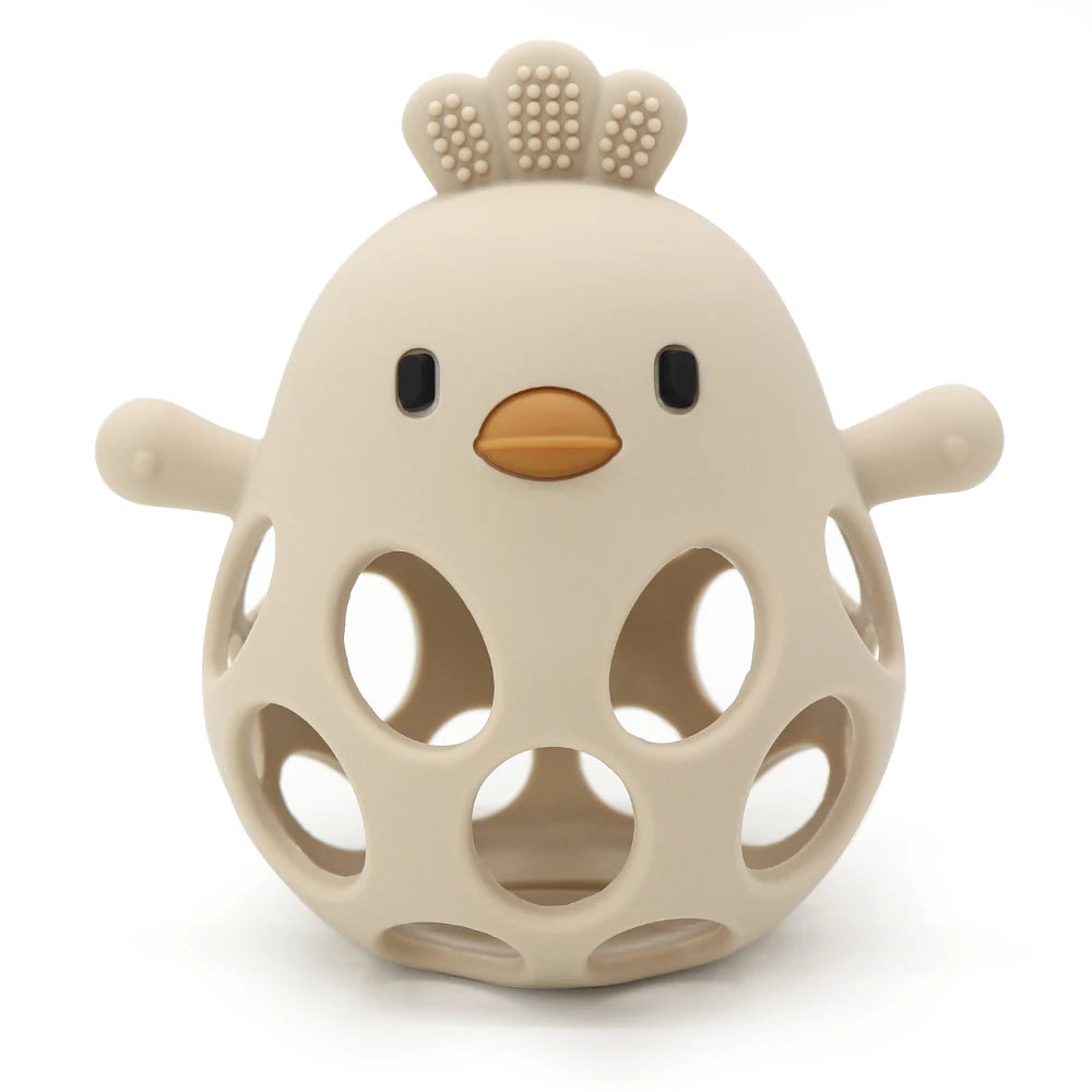 Baby Teether Gloves – Cartoon Chick Silicone Teething Toy for Dental Care & Gum Relief
