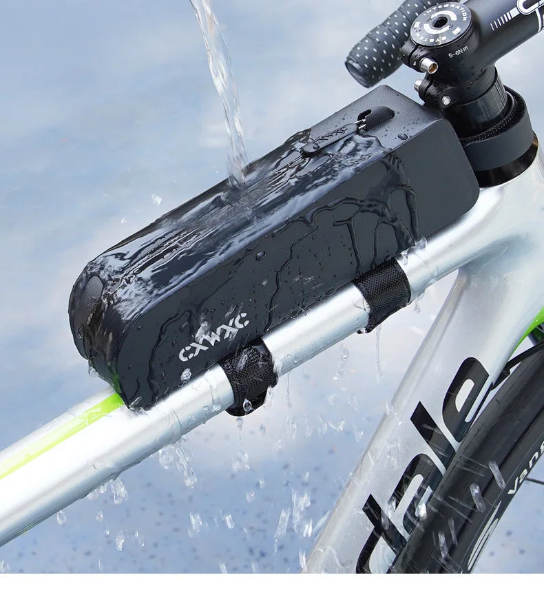 CXWXC Bicycle Magnetic Lid Top Tube Bag With Bolts Mounted & Straps Two Way Install MTB Road Bike Waterproof Front Frame Bag