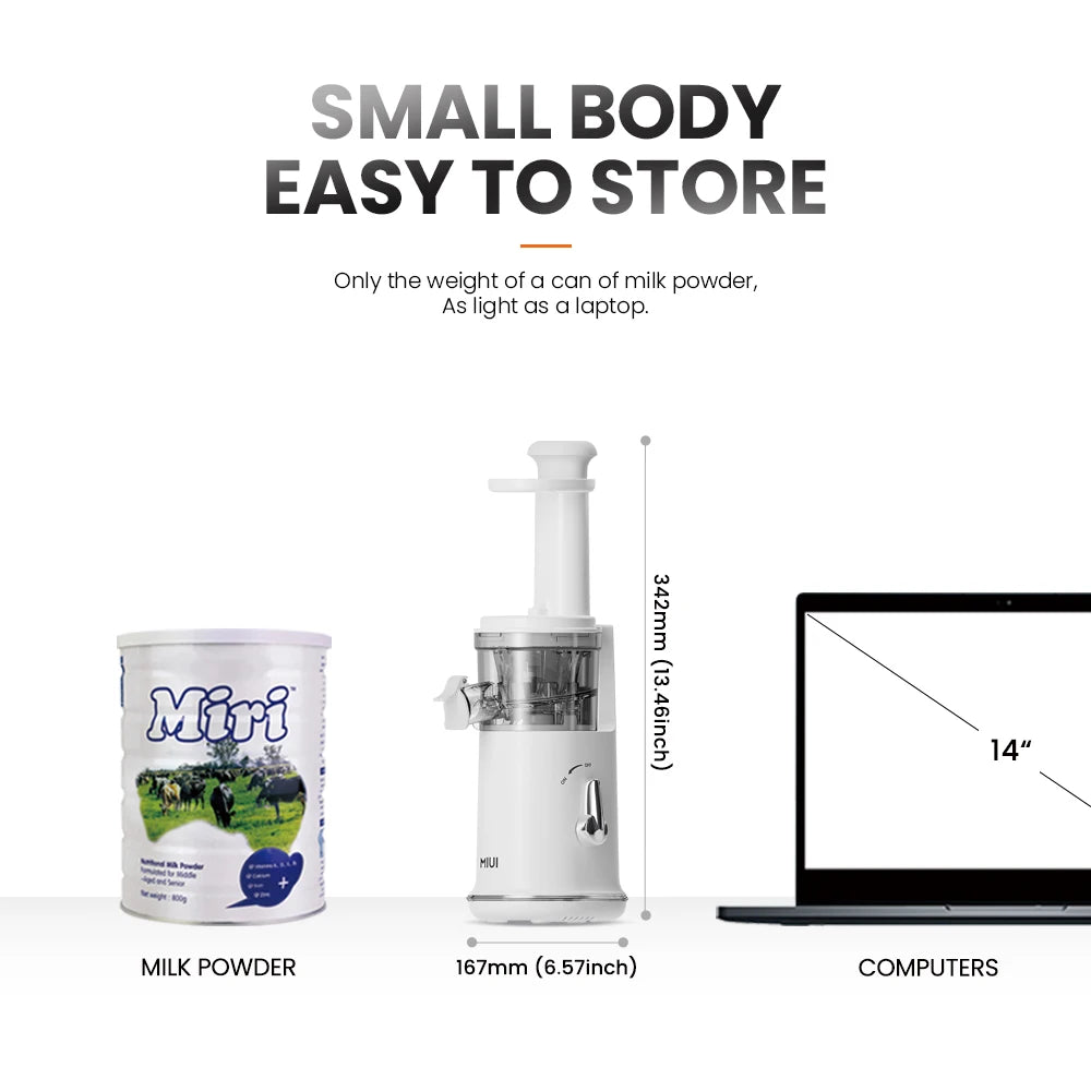 MIUI Petit Slow Juicer Portable Electric Juice Extractor Lemon Fruit Juice Maker Blender Easy Clean Can Make Ice Cream  Mini-Pro