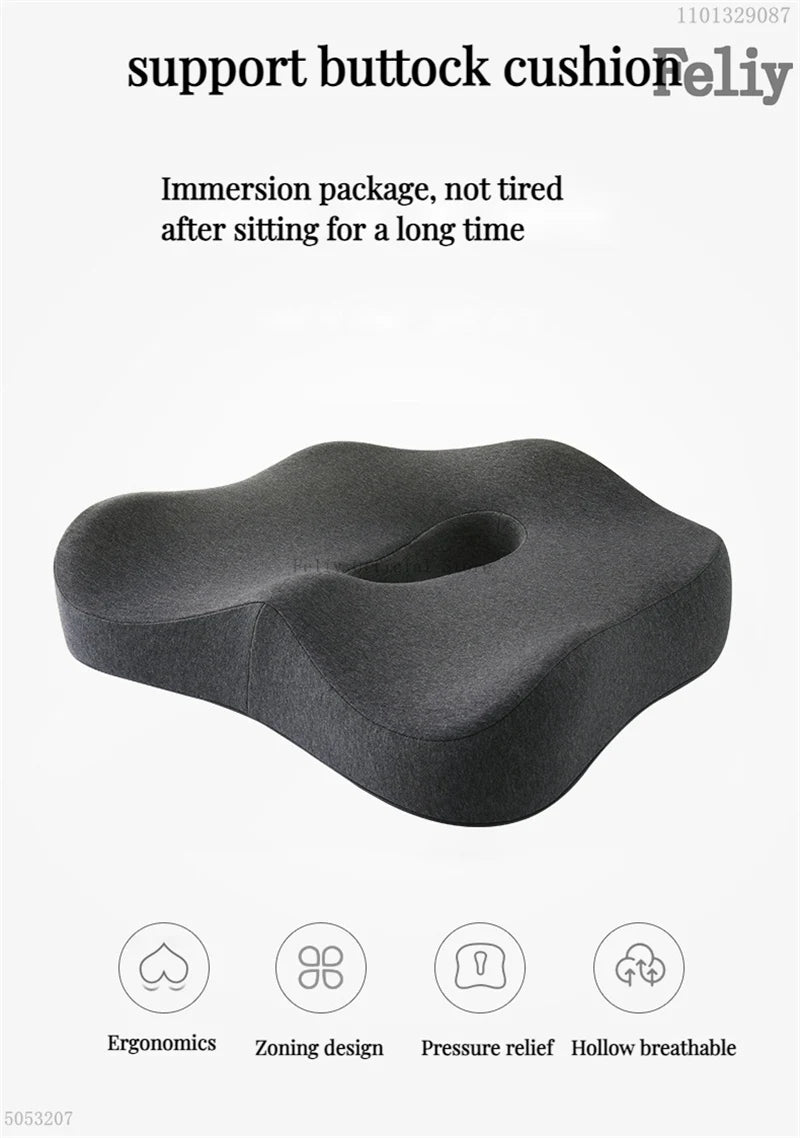 Memory Foam Car Seat Support Waist Cushion Massage Lumbar Orthopedic Pillow Office Chair Buttock Cushion Pain Relief Pillow Sets