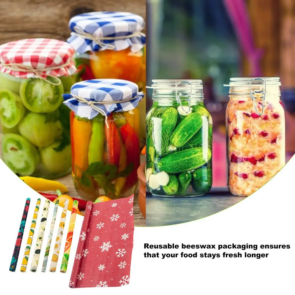 Eco-Friendly Food Wraps 30x100cm Beeswax & Cotton Wrap for Lunch Box/Sandwiches Vintage Patterns Kitchen Wrap Replacement