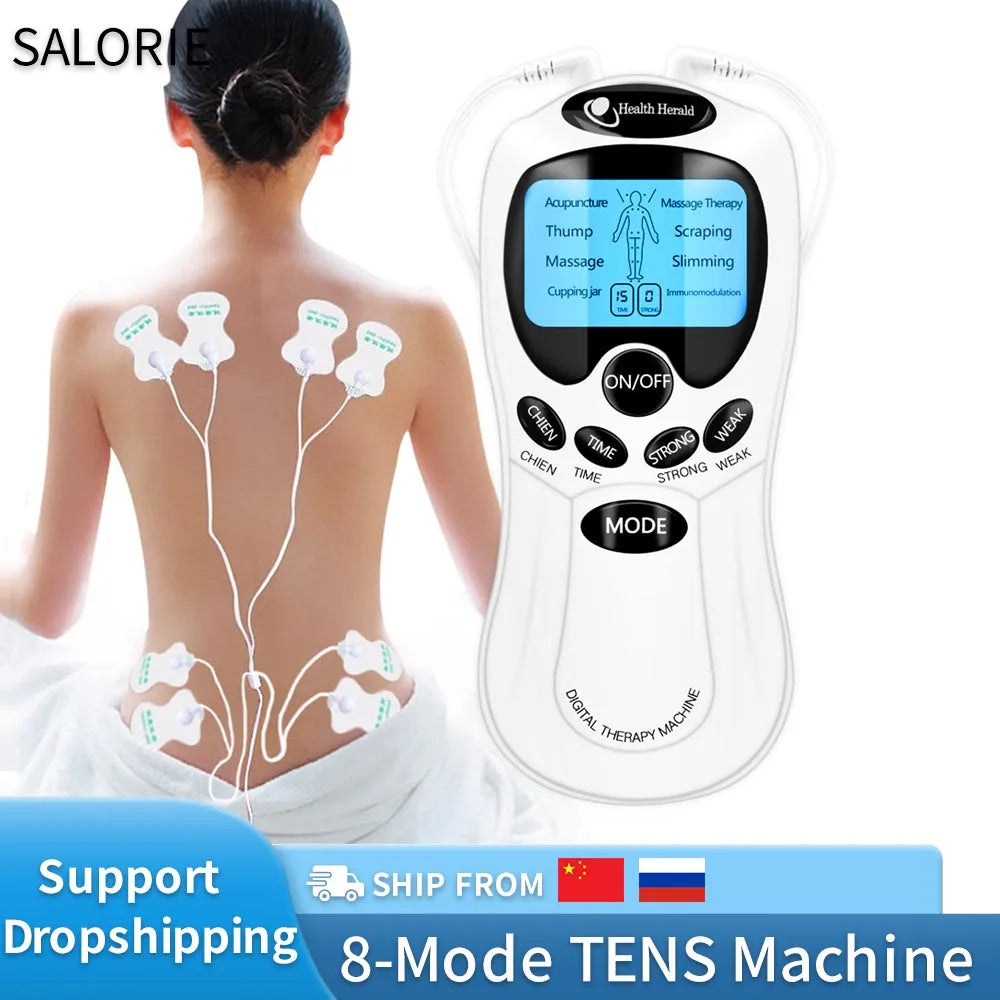 PulseFlex™ 8-Mode Digital Therapy Massager – EMS & TENS Muscle Stimulator for Face & Body Relief