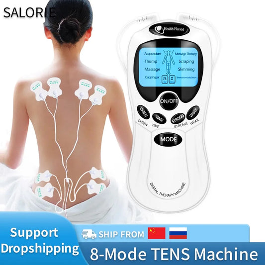 PulseFlex™ 8-Mode Digital Therapy Massager – EMS & TENS Muscle Stimulator for Face & Body Relief