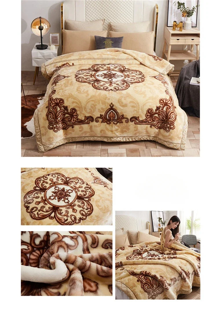 Soft Warm Weighted Blankets for Beds Thickened Quilt Duvet Soft Coral Fleece Flannel Blankets Double Side Plush Comforter Quilt