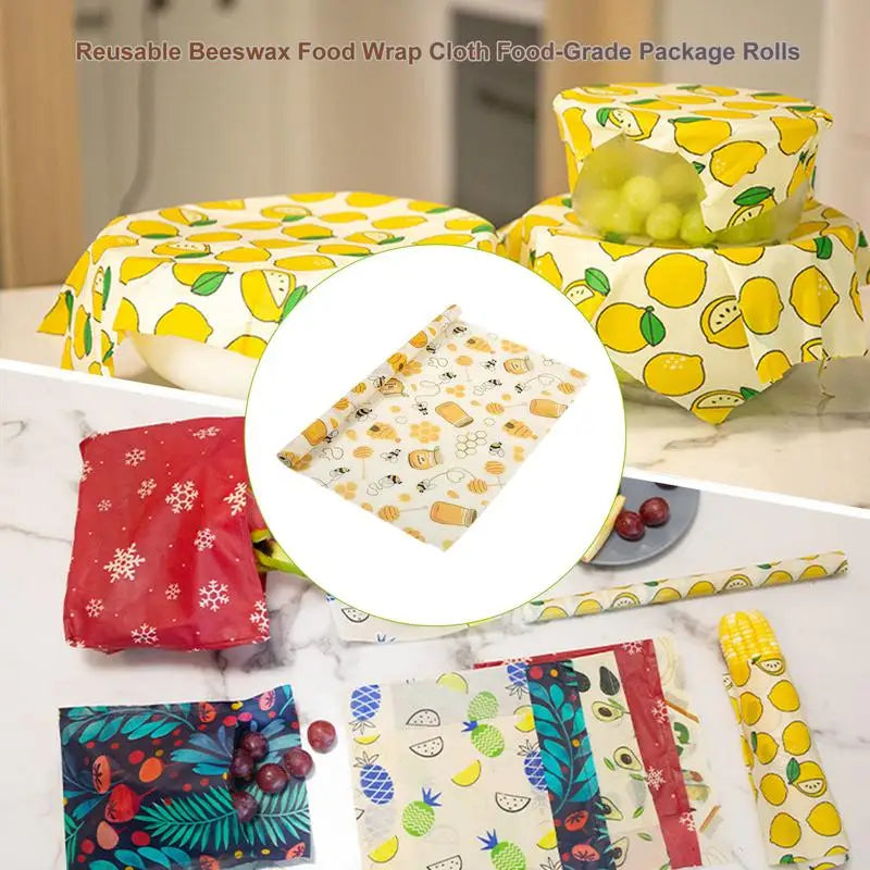Eco-Friendly Food Wraps 30x100cm Beeswax & Cotton Wrap for Lunch Box/Sandwiches Vintage Patterns Kitchen Wrap Replacement