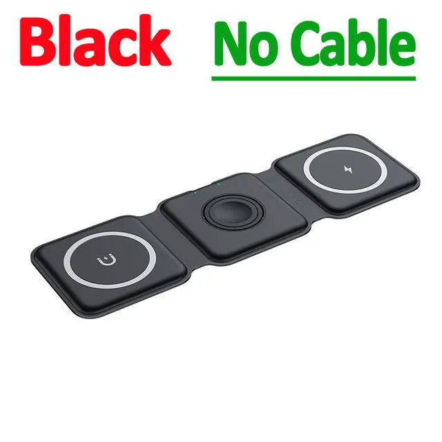 3-in-1 Foldable Wireless Charging Station – Fast Charger for Phone, Watch & Earbuds