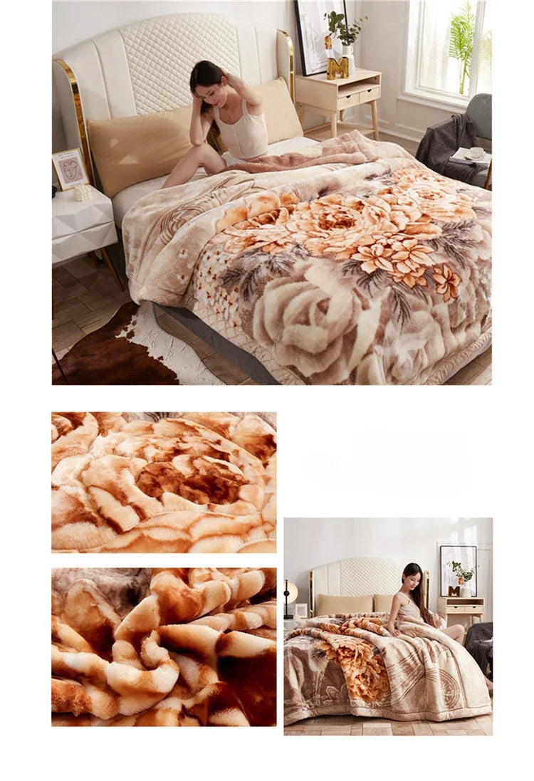 Soft Warm Weighted Blankets for Beds Thickened Quilt Duvet Soft Coral Fleece Flannel Blankets Double Side Plush Comforter Quilt