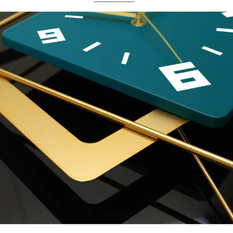 3D Nordic square Swing Wall Clock Living Room Minimalist Home Decoration Light Luxury Hanging Watch Wall Decor Clocks