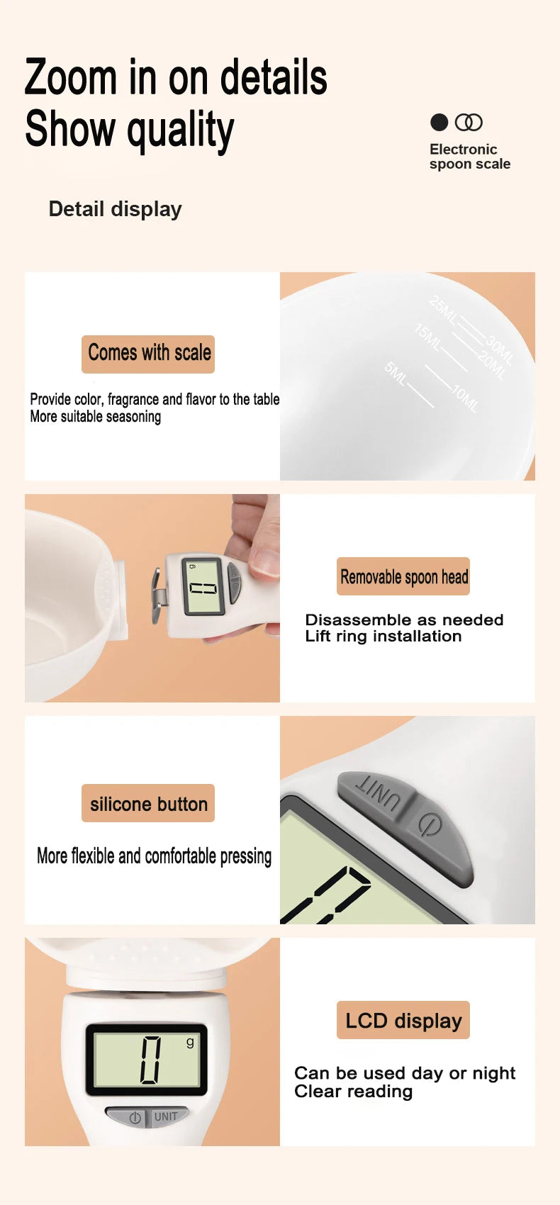 Pet Food Scale Digital Display Kitchen Scale LCD Electronic Precision Weighing Tool Dog Cat Feeding Food Measuring Spoon