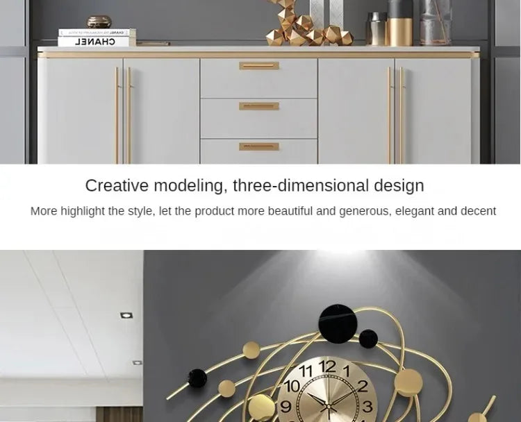 6.6 Inches Luxury Wall Clock For Living Room Modern Wall Clocks Aesthetic Elegant Stylish Kitchen Clock Big Size Decoration Home
