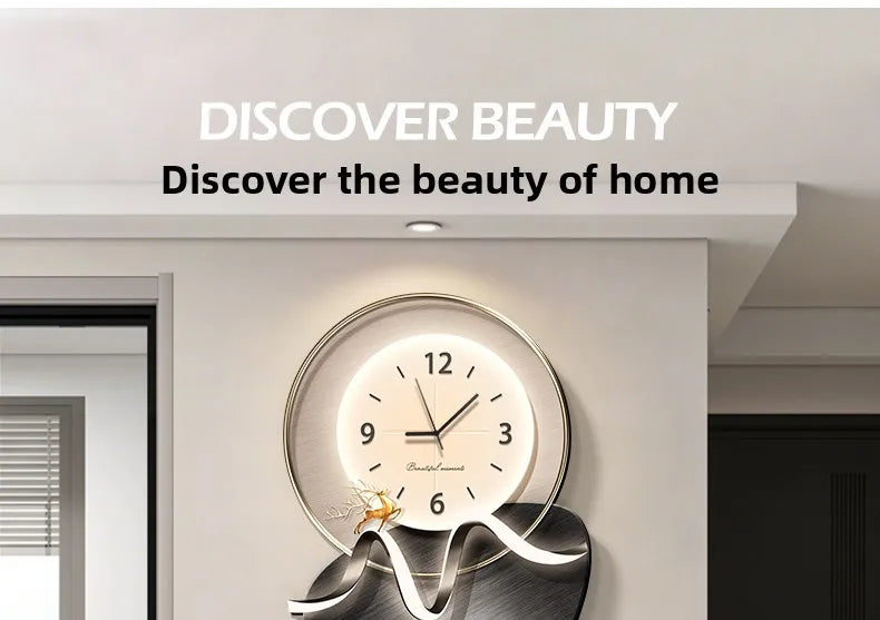 Light Luxury Living Room Decoration Clock High-End Digital Wall Clock Modern Art Home Decor Hanging Painting Wall Watch Mute