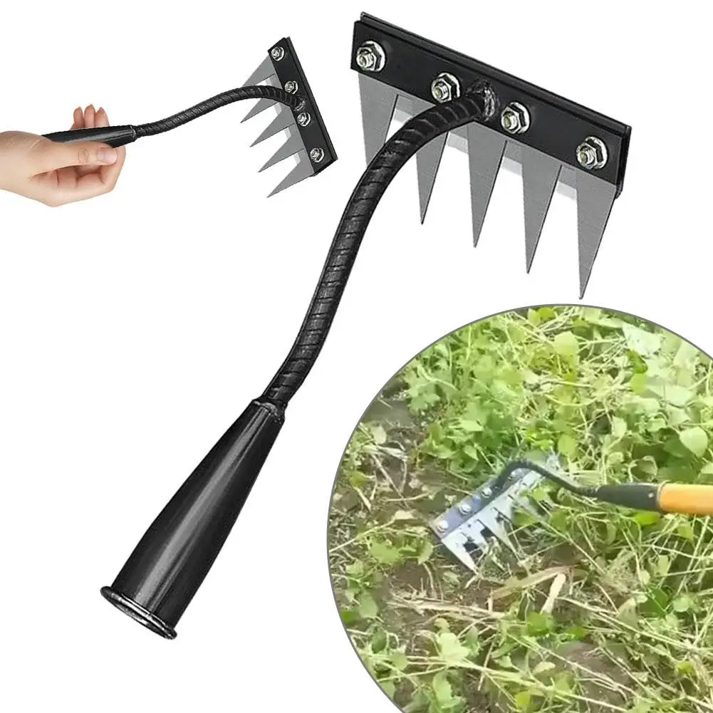 5/6/7/8 Teeth Garden Hand Rake Farm Tool Weeding Scarifier Agricultural Nail Harrow Metal Harrow Garden WeedingTool