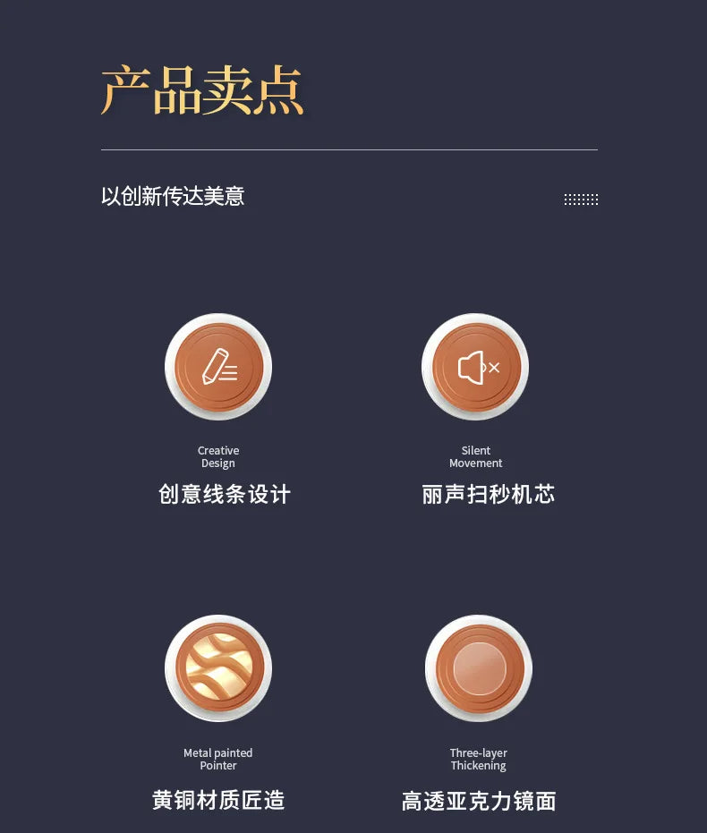 Iron Luxury Hanging Clock High-end Living Room Clock Wall Mounted Creative Restaurant Decoration Silent Clock