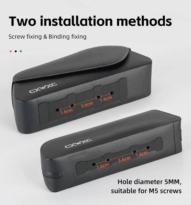 CXWXC Bicycle Magnetic Lid Top Tube Bag With Bolts Mounted & Straps Two Way Install MTB Road Bike Waterproof Front Frame Bag