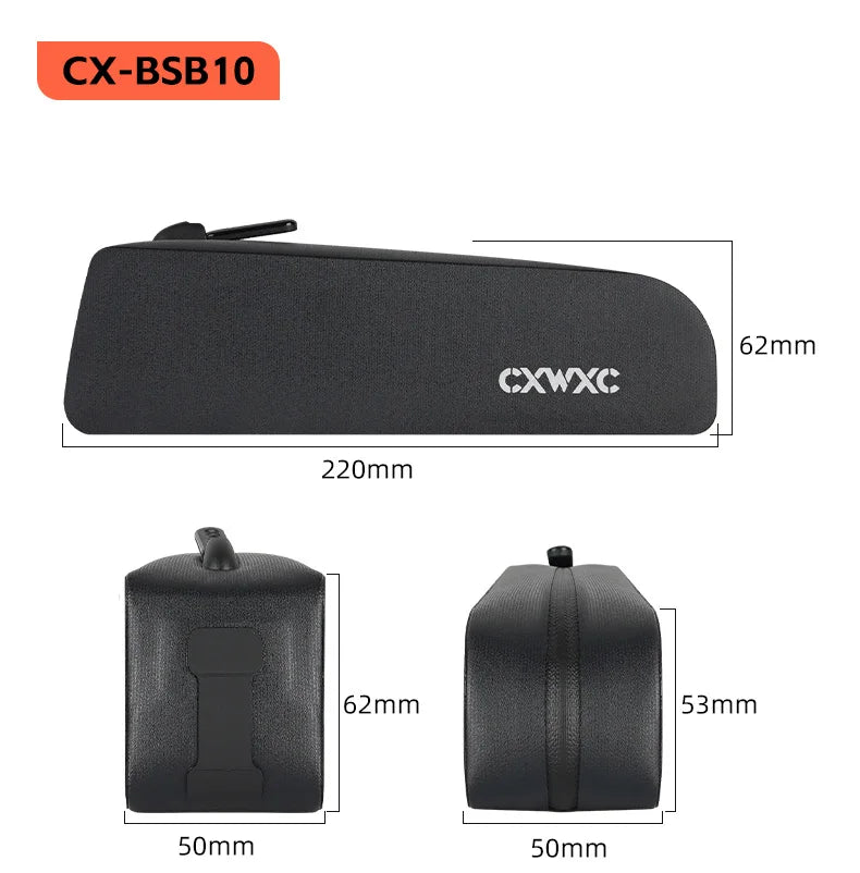 CXWXC Bicycle Magnetic Lid Top Tube Bag With Bolts Mounted & Straps Two Way Install MTB Road Bike Waterproof Front Frame Bag
