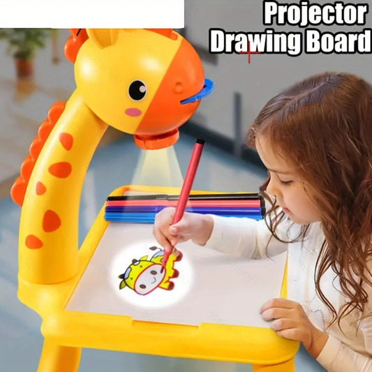 Children led projector drawing table toy painting set table educational board learning tools painting toys for children
